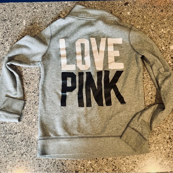 Victoria's Secret Tops - Victoria's Secret PINK Quarter Zip-Up Sweatshirt - Size S - Pre-Loved ⭐💖
